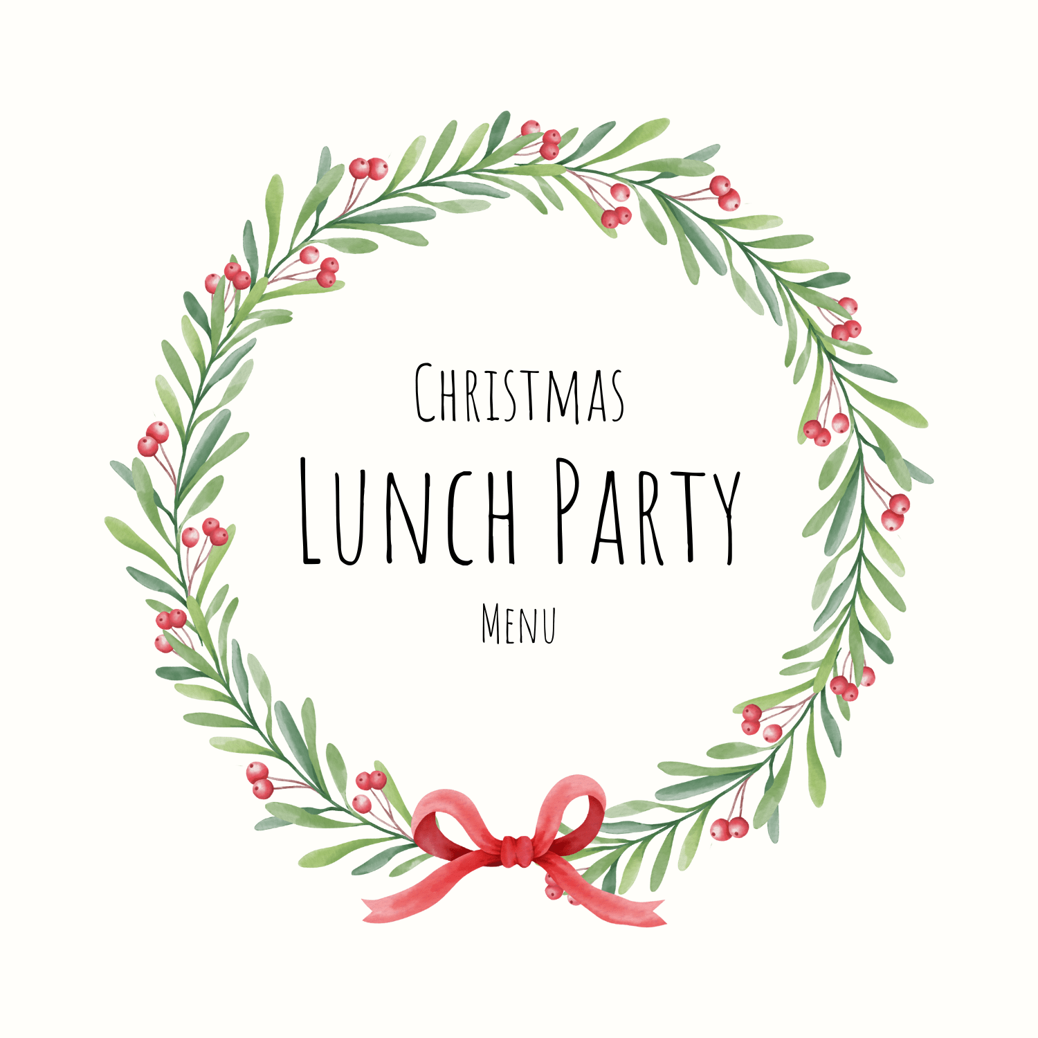 Christmas Lunch Party Menu